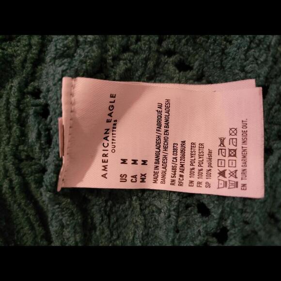 American Eagle Outfitters medium green super soft loose knit cropped sweater - Picture 4 of 5